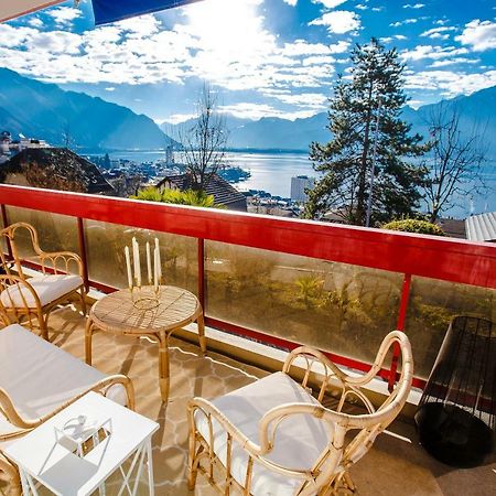 Terrace With Lake & Mountain View Montreux Kültér fotó